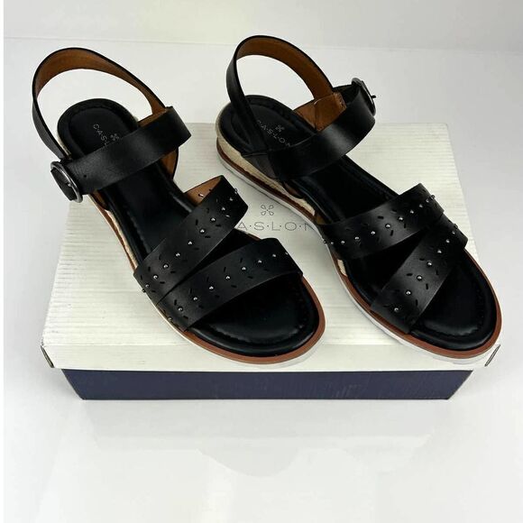 New Caslon Women Shoes Slides Black Leather Sandal Shoes Carmella-Lea US 10 - Picture 3 of 12